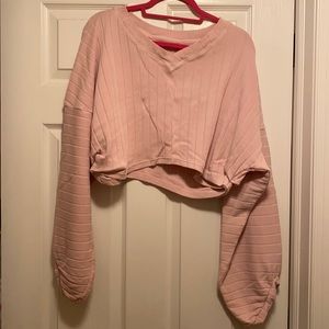 Free people cropped long sleeve sweater